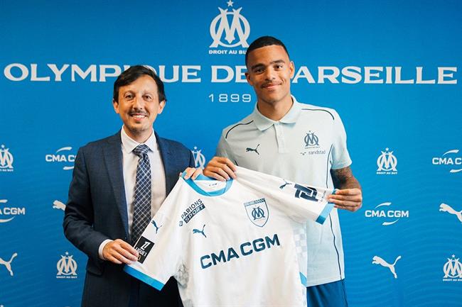 Mason Greenwood trong mau ao Marseille