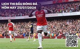 Lịch thi đấu bóng đá hôm nay 25/7: Chelsea - Wrexham; Arsenal - Bournemouth