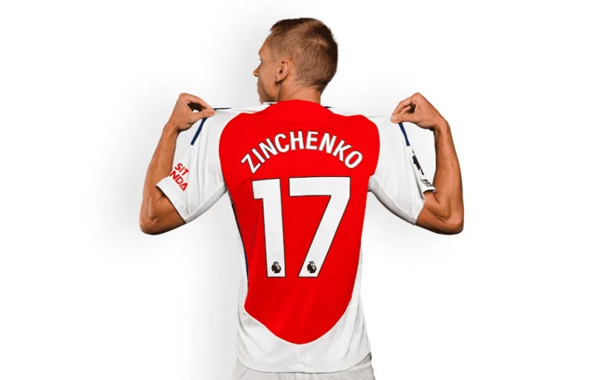 Hậu vệ Zinchenko có số áo mới tại CLB Arsenal 1, 123b, trang chủ 123b